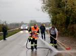 Fahrbahnreinigung nach Verkehrsunfall
