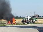 Brand einer landwirtschaftlichen Maschine